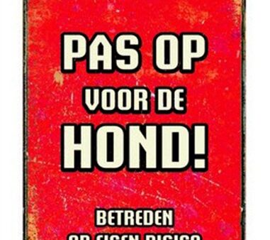 Plenty Gifts Waakbord Blik Pas Op Voor De Hond