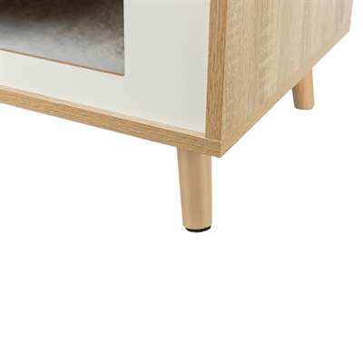 Trixie Kattenmand Huis Isa Houtlook Lichtbruin / Wit - Afbeelding 3