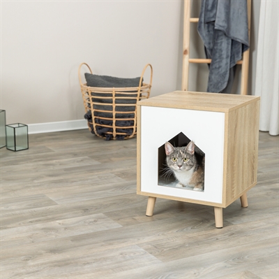 Trixie Kattenmand Huis Isa Houtlook Lichtbruin / Wit - Afbeelding 6
