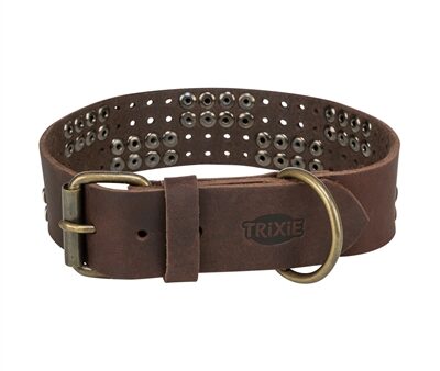 Trixie Halsband Hond Rivet Rustic Vetleer Donkerbruin