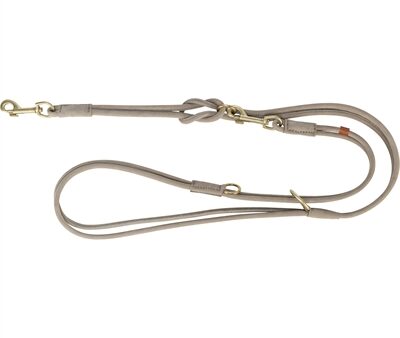 Trixie Hondenriem Pure Verstelbaar Rond Gestikt Leer Lichtgrijs