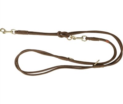 Trixie Hondenriem Pure Verstelbaar Rond Gestikt Leer Bruin