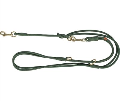 Trixie Hondenriem Pure Verstelbaar Rond Gestikt Leer Saliegroen