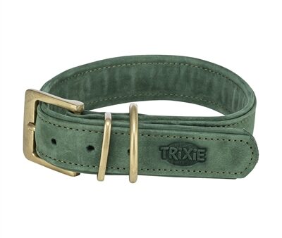 Trixie Halsband Hond Pure Leer Saliegroen