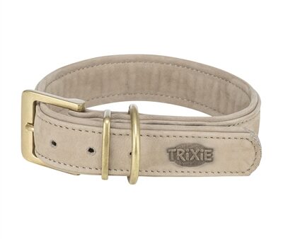Trixie Halsband Hond Pure Leer Lichtgrijs