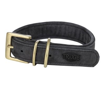 Trixie Halsband Hond Pure Leer Zwart