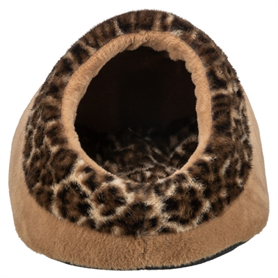 Trixie Kattenmand Iglo Leo Soft Pluche Bruin / Panterprint - Afbeelding 3