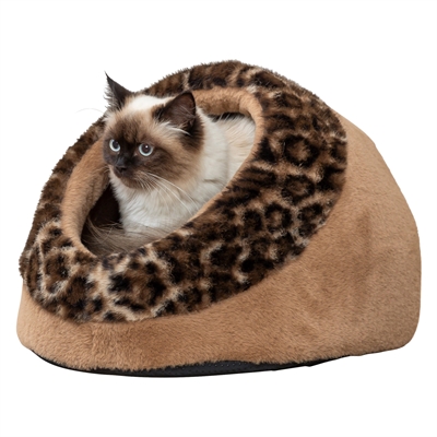 Trixie Kattenmand Iglo Leo Soft Pluche Bruin / Panterprint - Afbeelding 8