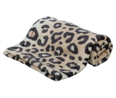 Trixie Hondendeken Leo Soft Pluche Creme / Panterprint