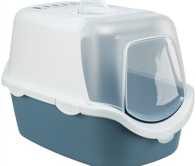 Trixie Kattenbak Vico Open Top Met Kap Blauw Grijs / Wit