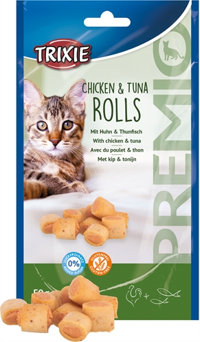 Trixie Premio Kip & Tonijn Rolletjes Voor Katten Glutenvrij - Afbeelding 2
