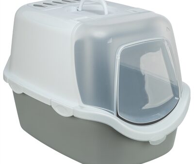 Trixie Kattenbak Vico Open Top Met Kap Lichtgrijs / Wit