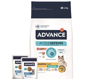Advance Cat Sterilized Sensitive Salmon + 2 Pouches Codfish