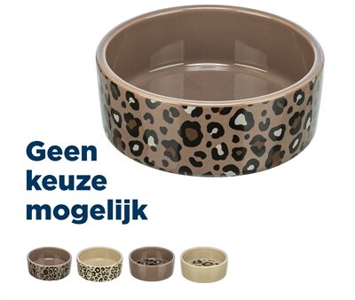Trixie Voerbak / Drinkbak Leo Kat Keramiek Panterprint Assorti