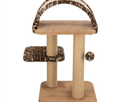 Trixie Krabpaal Leo Panterprint Ligplaats Met Boog Bruin